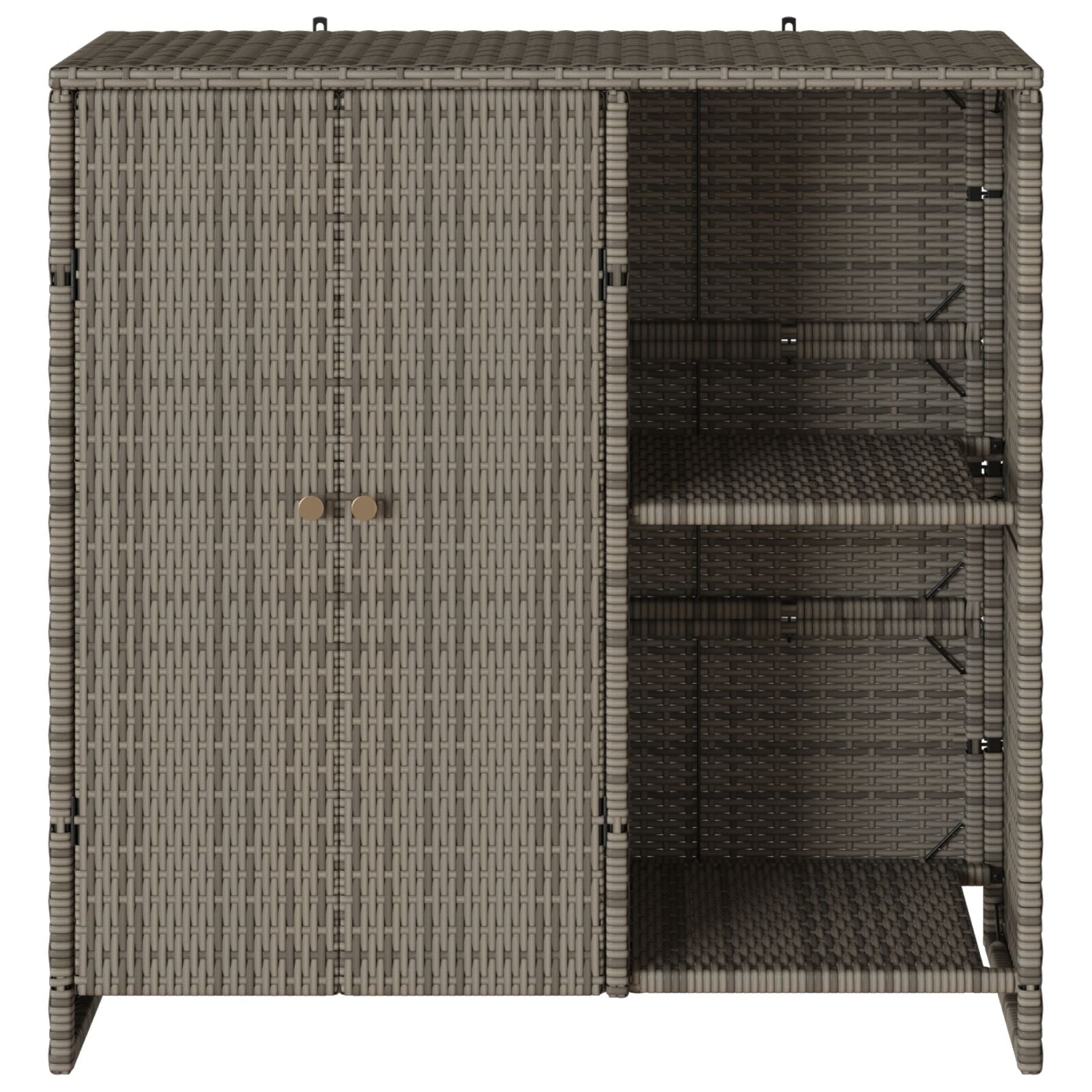 Opbergkast 100X36X102 Cm Rattan Grijs