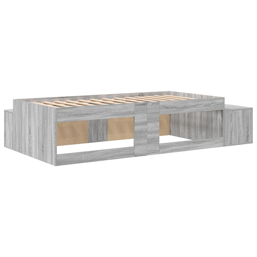 Opslagbed Grijs Sonoma Bewerkt Hout 75 X 190 Cm Opslagbed Frame Artisanaal Eiken
