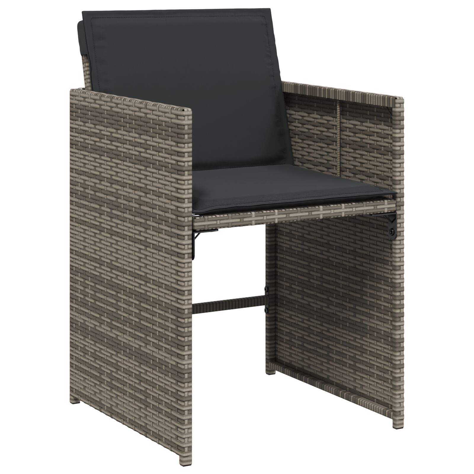 5-Delige Tuin Eettafelset Met Kussens Grijs Poly Rattan
