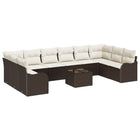 Loungeset poly rotan bruin 8 personen