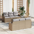 Garden Sofa Set Beige 55 x 55 x 37 cm poly rattan