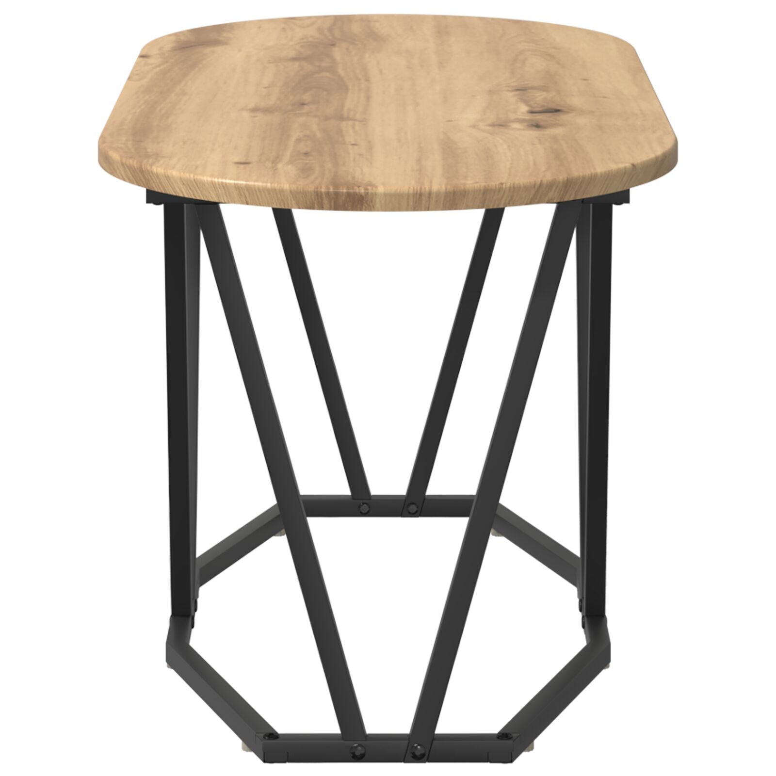 Salontafel Artisan In Eiken 80X40X40,5 Cm - Houten En Metalen Afwerking Artisan eiken