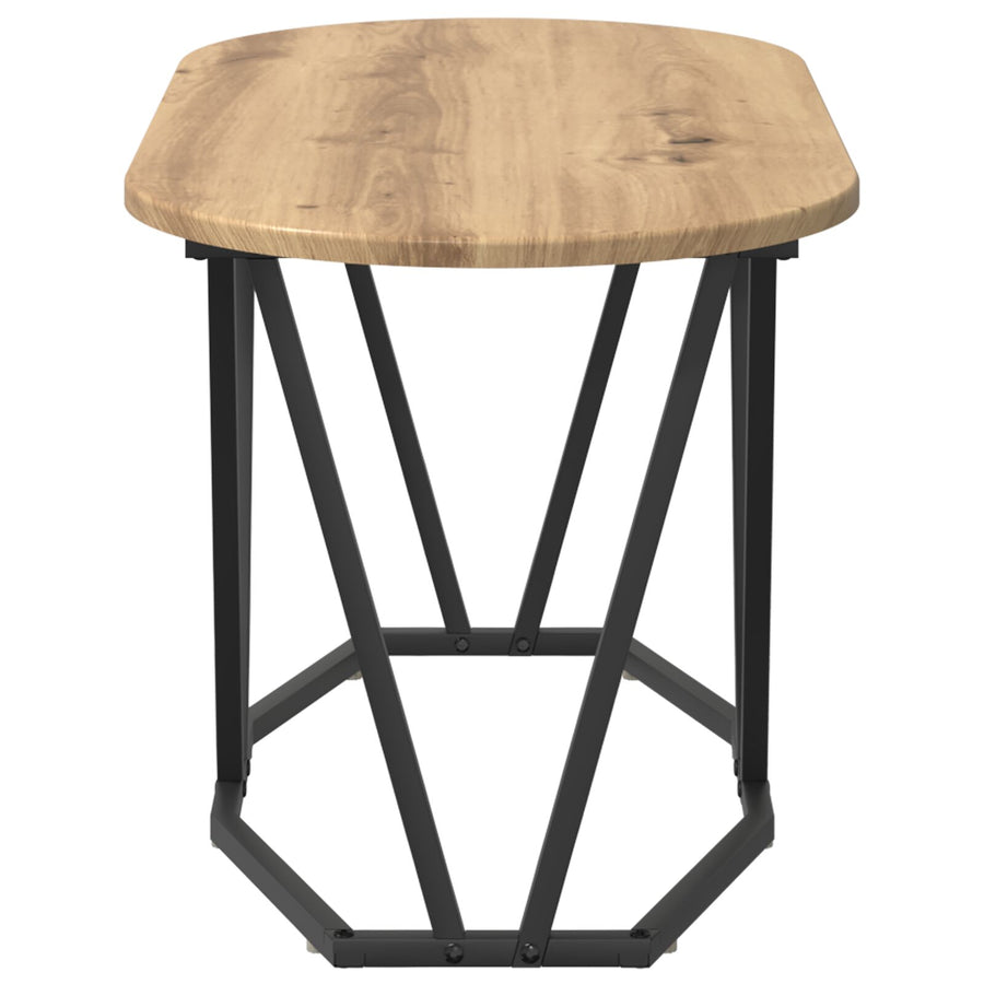 Salontafel Artisan In Eiken 80X40X40,5 Cm - Houten En Metalen Afwerking Artisan eiken