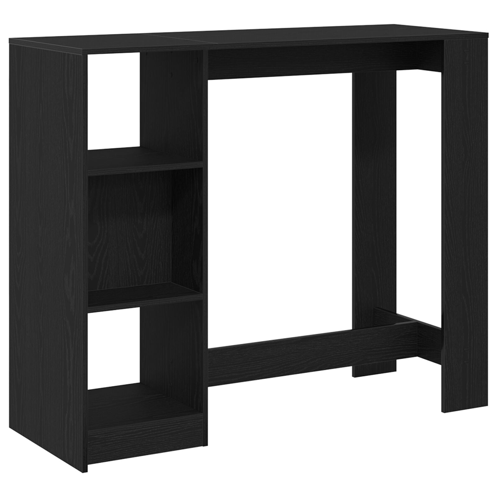 Bartafel Met Plank Zwart Eikenhout 102,5X46X103,5 Cm Engineered Hout
