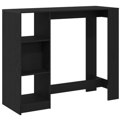 Bartafel Met Plank Zwart Eikenhout 102,5X46X103,5 Cm Engineered Hout