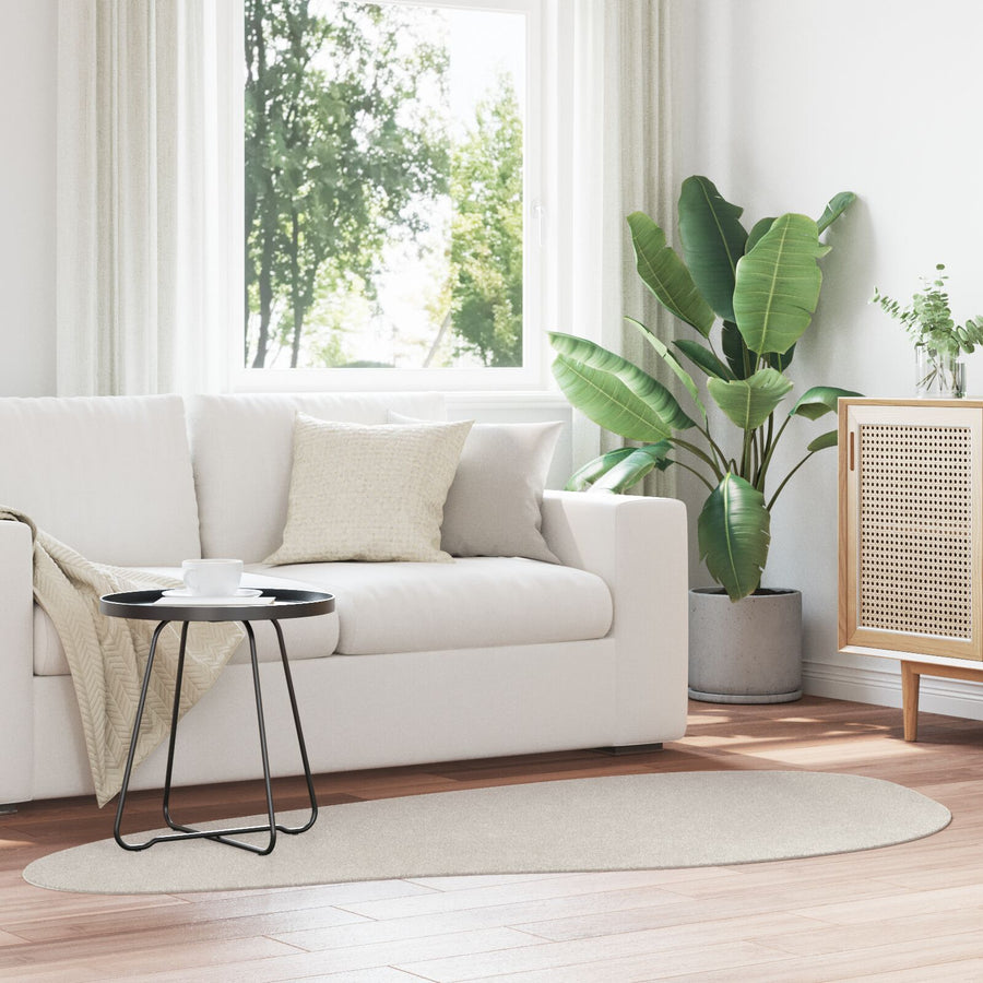 Vloerkleden Katoen Decoratieve Inzetstukken Zand 100 x 200 cm Ovaal-Golfrand