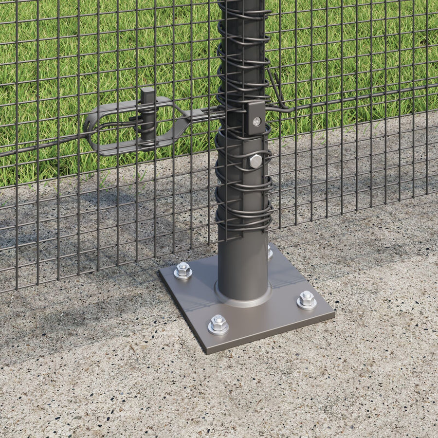 Gelast Draadhek Met 13 Flange Palen Grijs 1.2X50 M Staal Gegalvaniseerd Staal