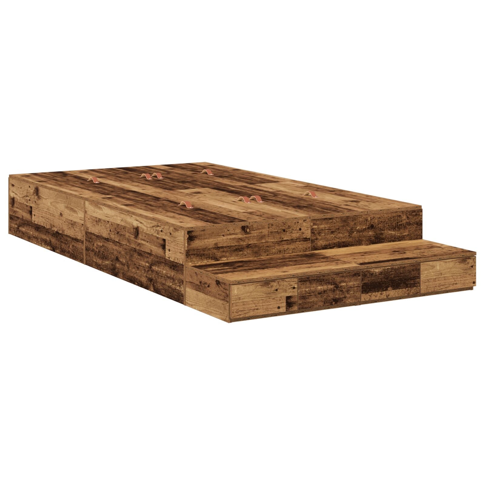 Opbergbedframe Oud Hout 120X200 Cm Artisanaal Eiken
