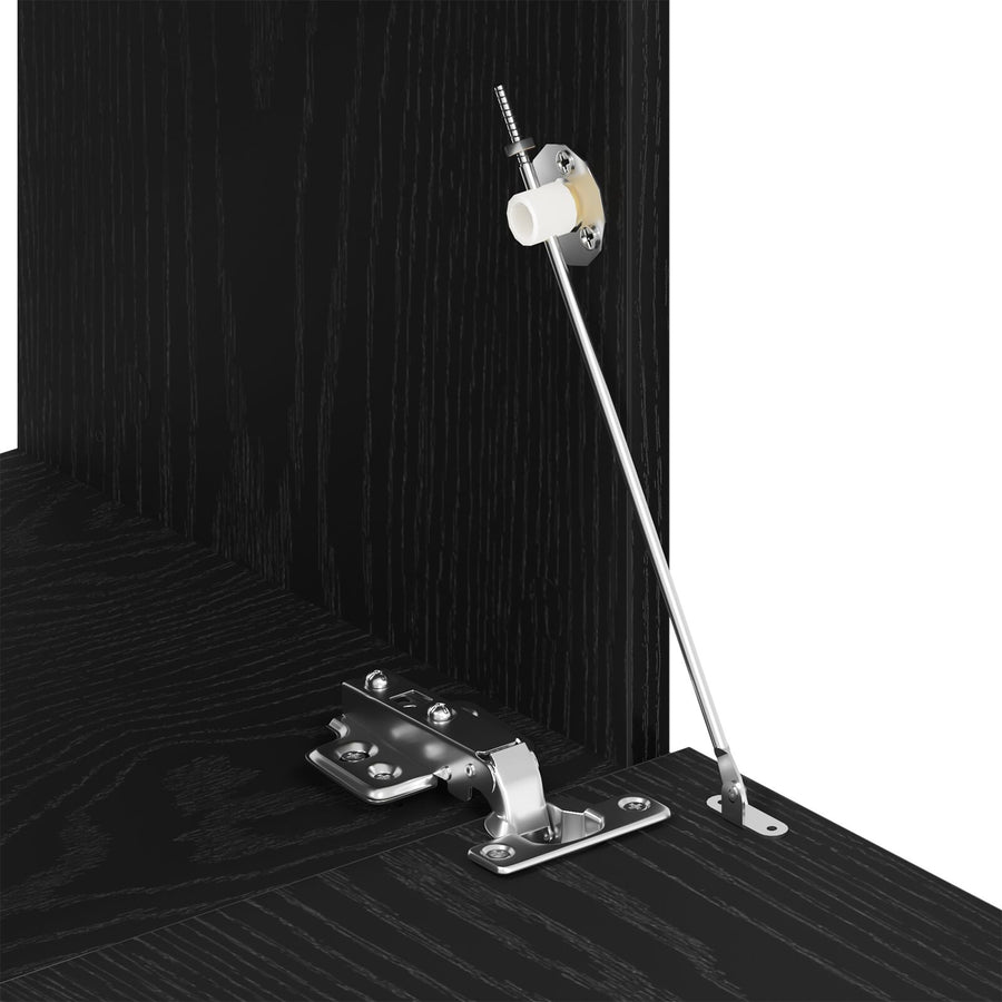 Tv Wandkasten (Set Van 2) - Zwart Eiken, 80X30X30 Cm, Gemaakt Van Bewerkt Hout