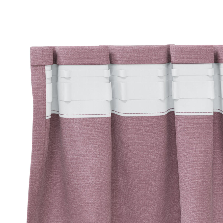 Blackout Gordijnen Met Top Tape 2 Stuks Fluweel Donkerroze 140 x 225 cm met aangenaaid tape