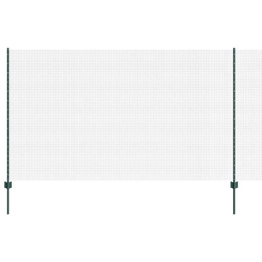 Gelaste Draad Schutting Met 11 U-Posts Groen 1.4X25 M Staal