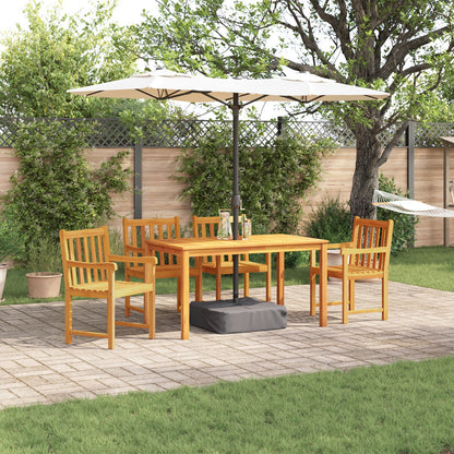 5-Delige Tuintafelset Van Massief Acaciahout 140 cm lange tafel 4-Persoons