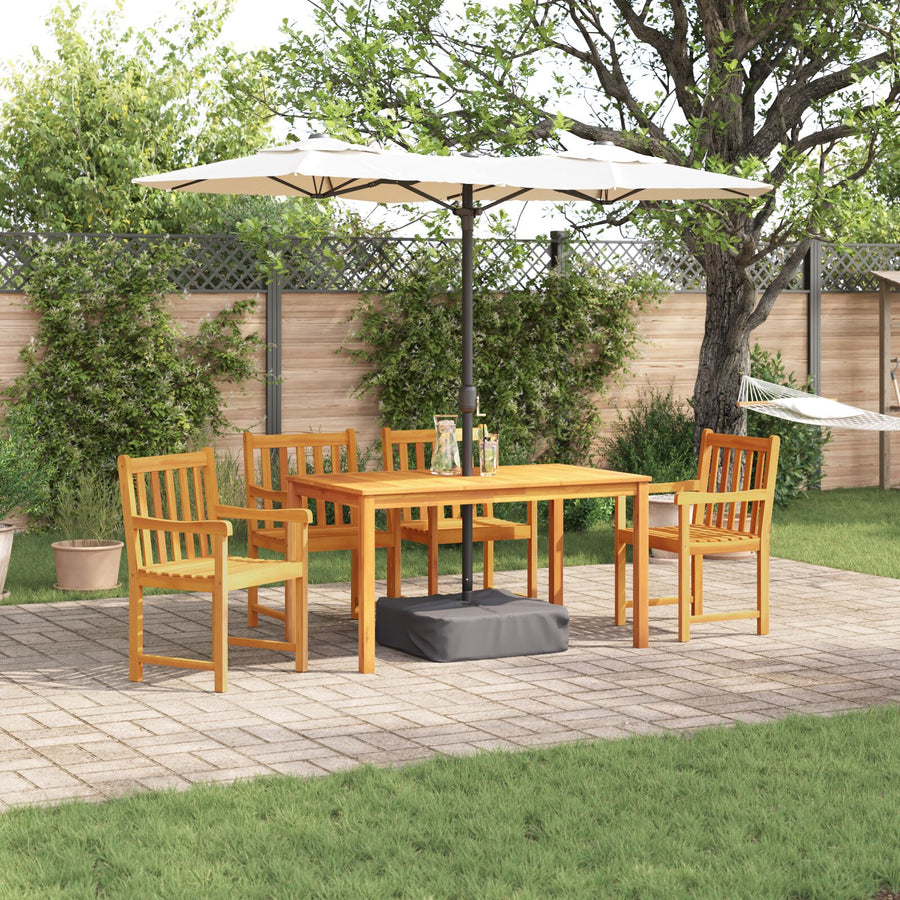 5-Delige Tuintafelset Van Massief Acaciahout 140 cm lange tafel 4-Persoons