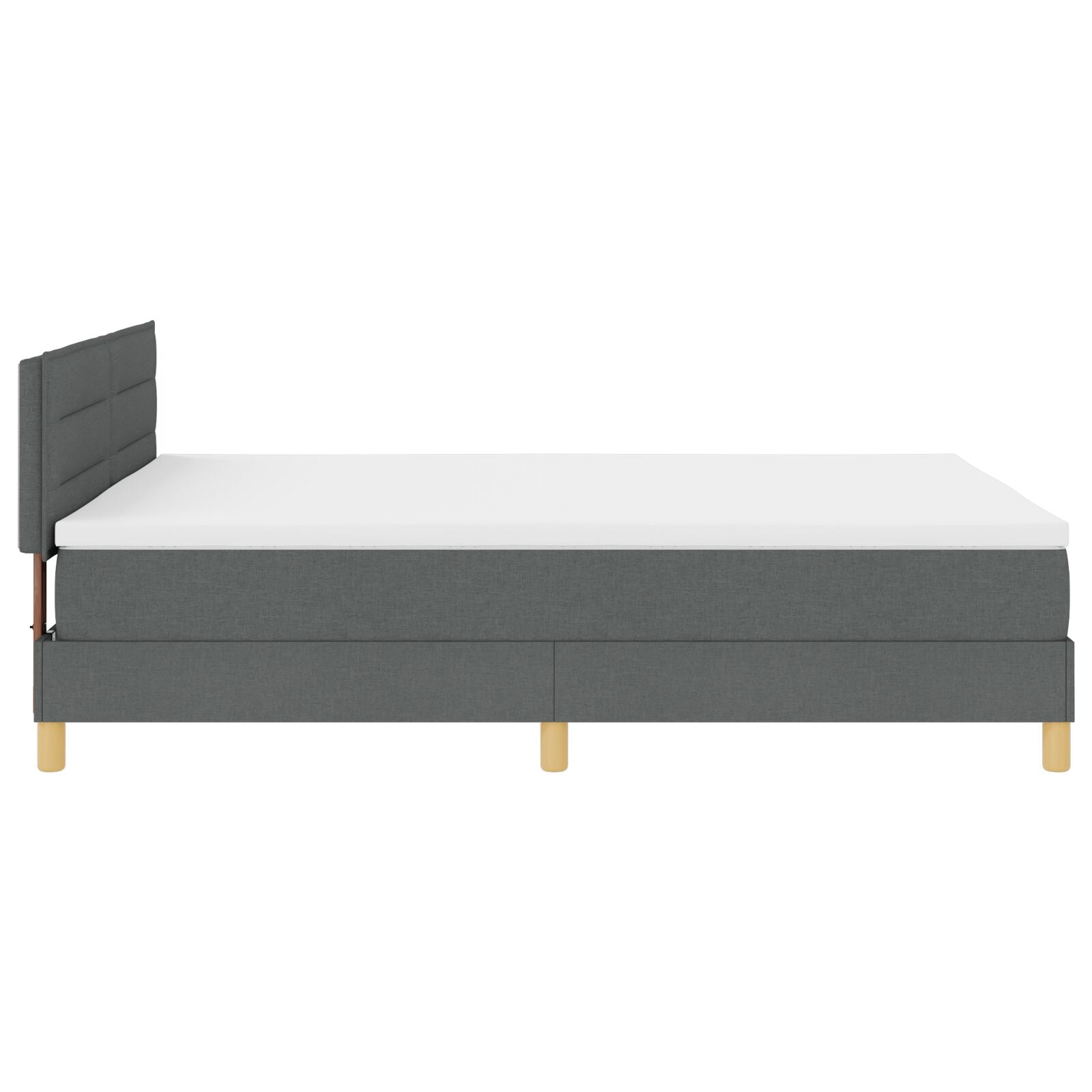 Boxspring Bed Met Matras Stof Donkergrijs 140 x 200 cm Lijnen ontwerp