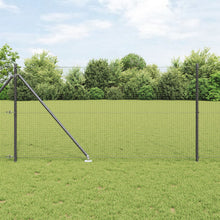 Metalen Hekpaalset Set Van 2 Grijs Metaal 10 X 1 M Stevig Gegalvaniseerd Staal