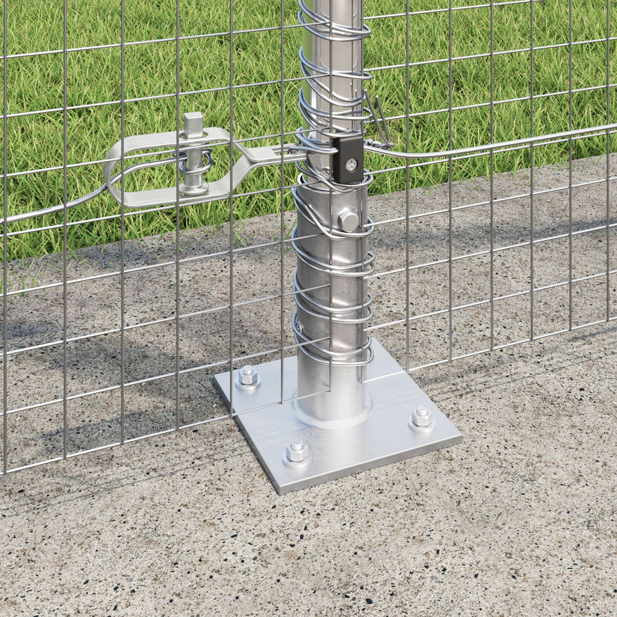 Gegoten Draad Omheining Met 13 Flanged Posts 1.6X25 M Gegalvaniseerd Staal Gegalvaniseerd Staal
