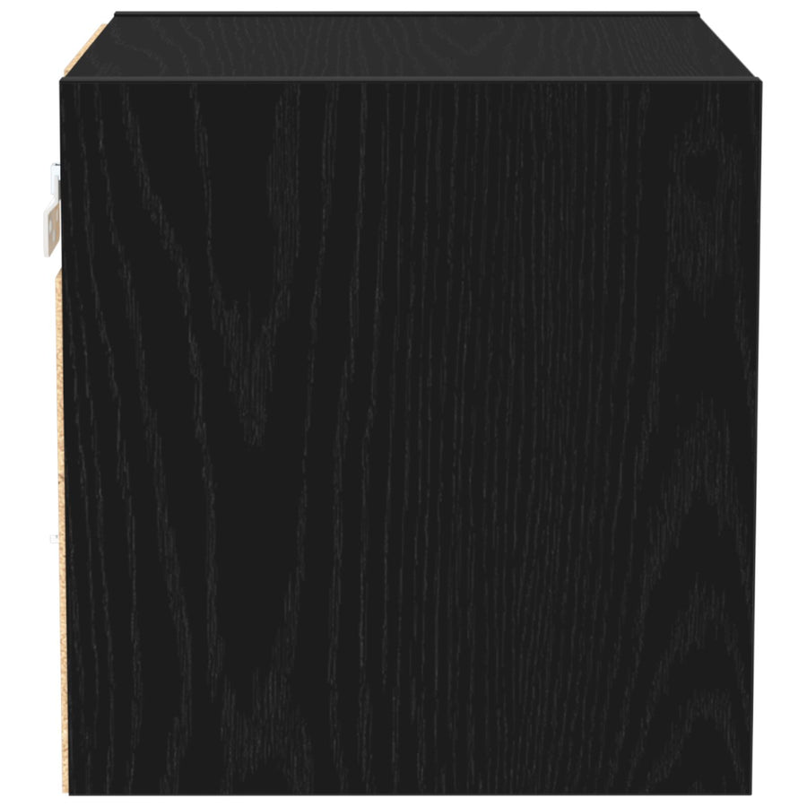 Led Tv-Kast Zwart Eiken 30X28,5X30 Cm Houtmateriaal