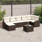 Loungebank set poly rattan 8-delig beige