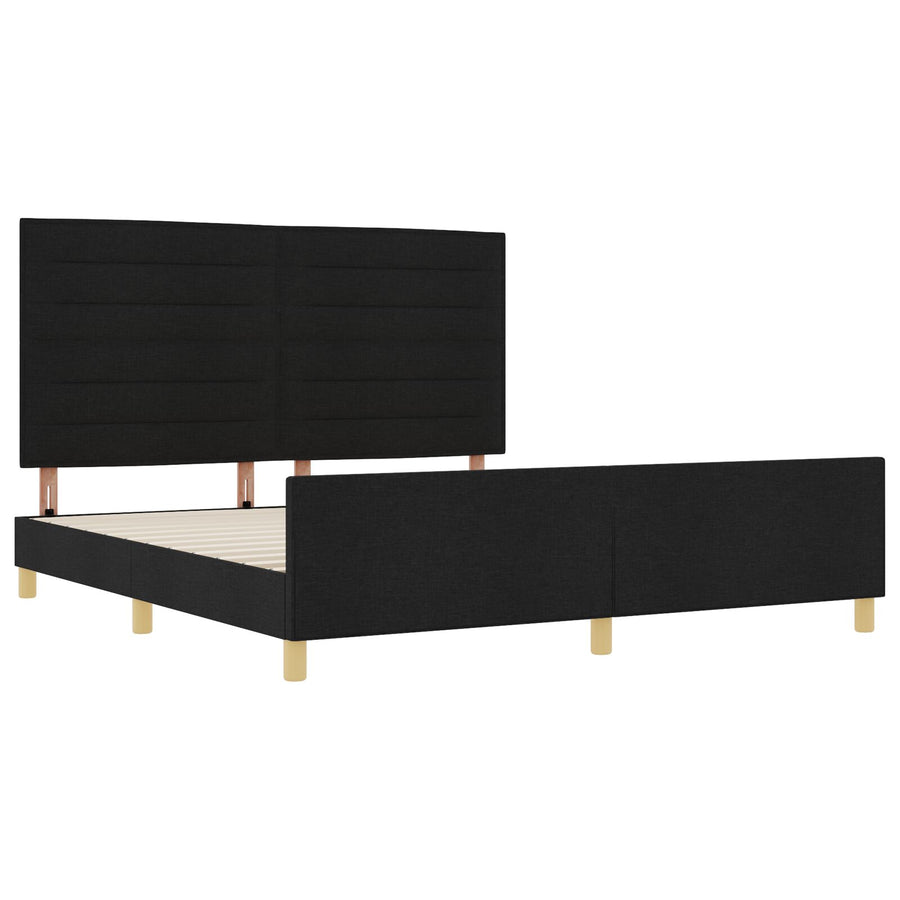 Bedframe Zwart 180X200 Cm Stof Crème