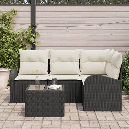 4-Piece Tuin Sofa Set Met Kussens Bruin Poly Rattan