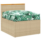 Stoelkussen 70x70x12 cm bladpatroon groen