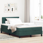 Box spring bed with mattress Dark green 120 x 190 cm Velvet