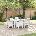 Tuin Eetset 7-delig wit poly rotan
