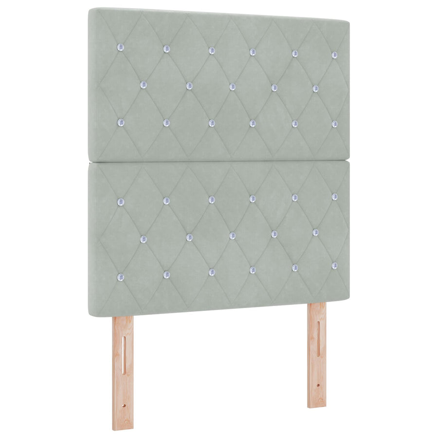 Hoofdbord Kristalknop Tufted Licht Grijs 80 cm Fluweel, vidaXL Hoofdbord Kristalknop Tufted Licht Grijs 160 cm Fluweel