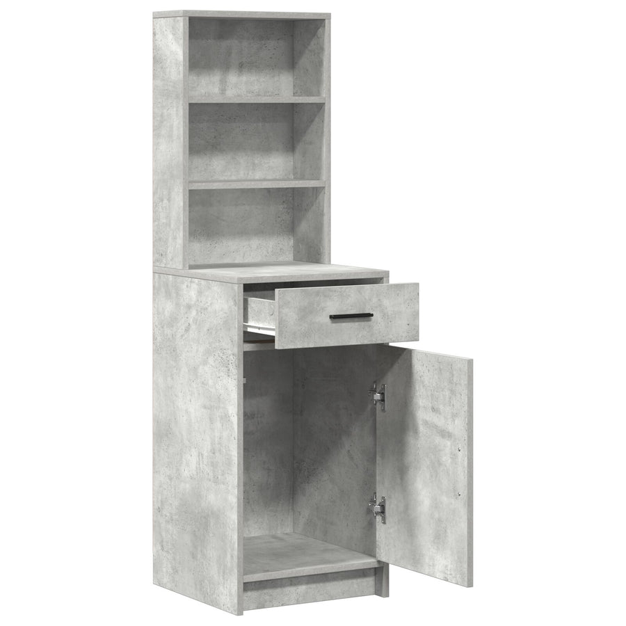Hoge Kast 40X41X135 Cm Bewerkt Hout Beton grijs