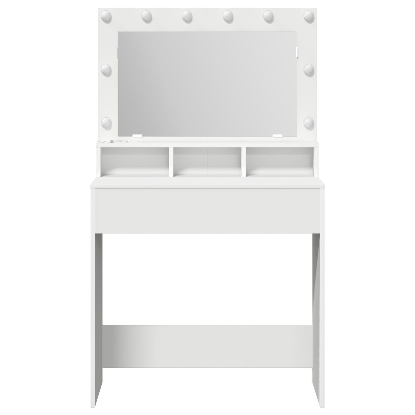 Kaptafel Met Led-Verlichting 79X41X135 Cm Wit 75.5 x 41 x 135 cm