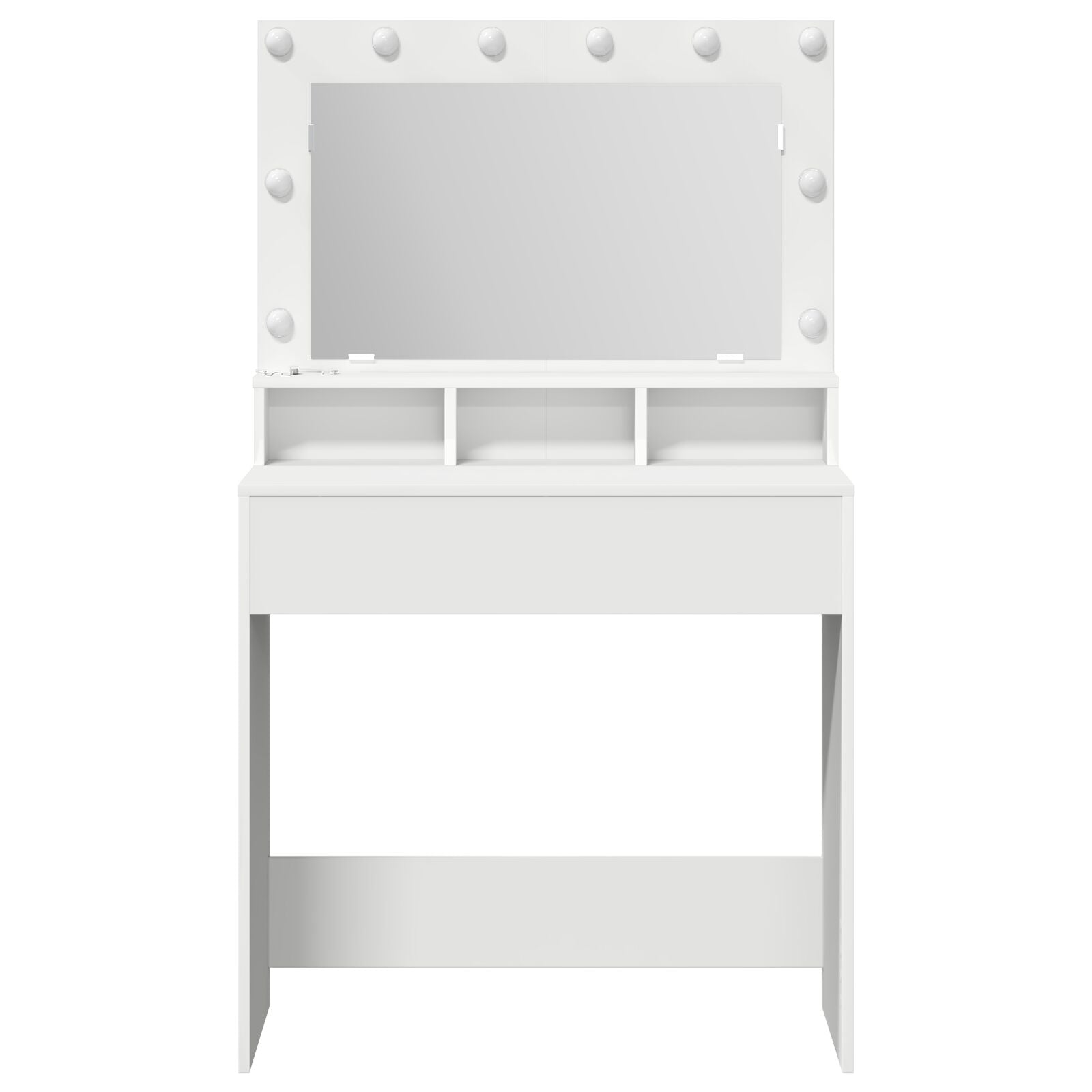 Kaptafel Met Led-Verlichting 79X41X135 Cm Wit 75.5 x 41 x 135 cm