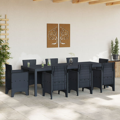Tuin Tafel Anthraciet 250X100X73 Cm Poly Rattan Antraciet 2,5 m