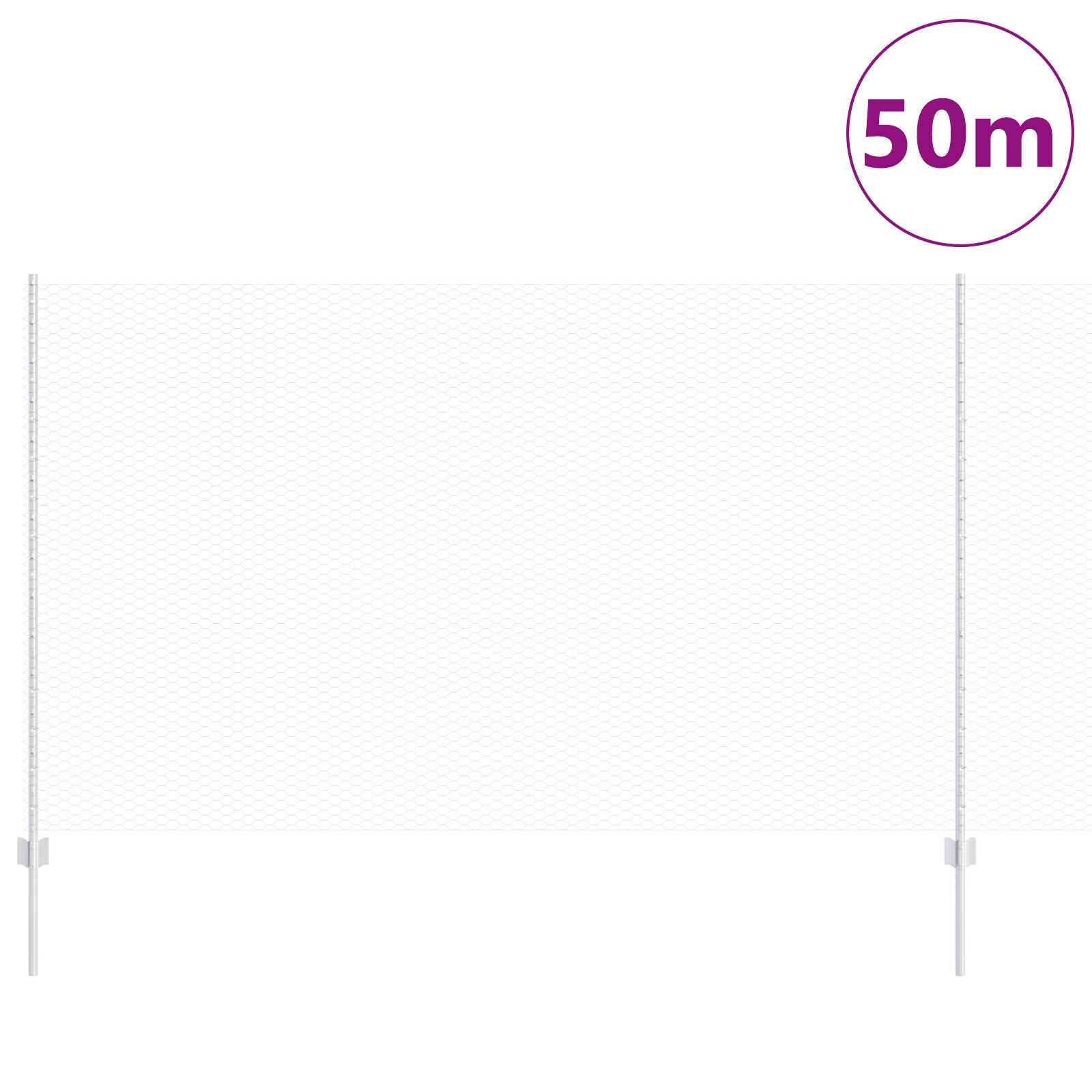 Hekpalen 22 Stks U-Channel 140 Cm Verzinkt Staal,  Hexagonaal Hek 1,4X50 M Verzinkt Staal