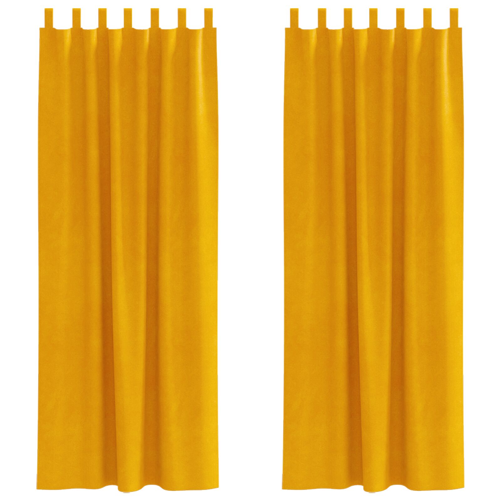 Blackout Gordijnen Met Hanglussen 2 Stk Fluweel Mosterdgeel 140 x 260 cm met ophanglussen