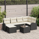 Loungeset polyrattan 6 personen zwart