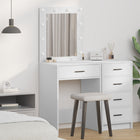 Kaptafel wit 50x41x135 cm bewerkt hout met LED