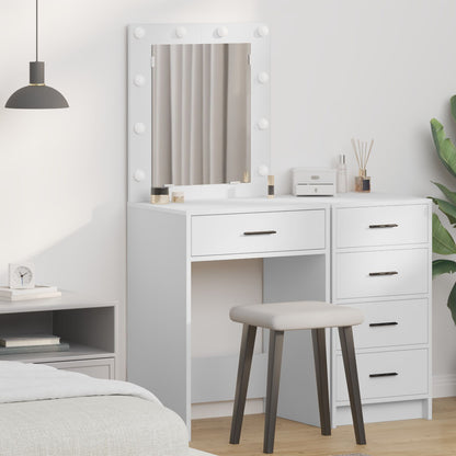 Kaptafel Met Led-Lampjes Wit 50 x 41 x 135 cm