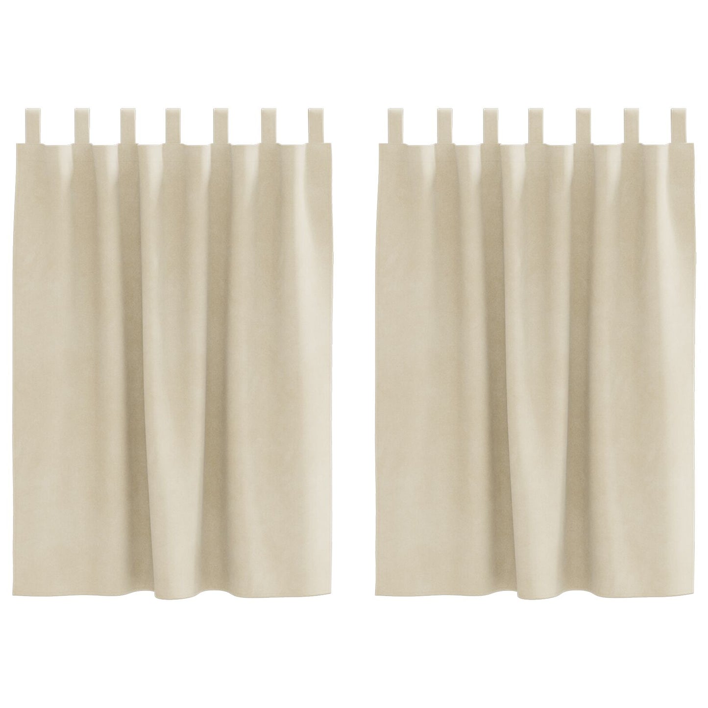 Blackout Gordijnen Met Hanging Lussen 2 Stuks Velours Crème 140 x 140 cm met ophanglussen
