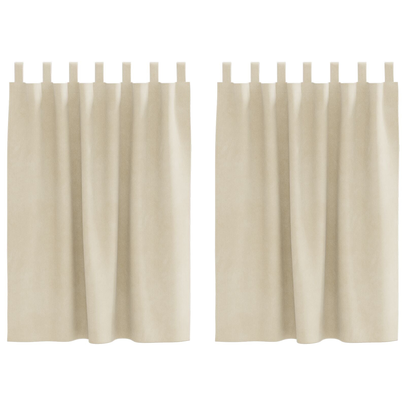 Blackout Gordijnen Met Hanging Lussen 2 Stuks Velours Crème 140 x 140 cm met ophanglussen