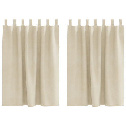 Blackout Gordijnen Met Hanging Lussen 2 Stuks Velours Crème 140 x 140 cm met ophanglussen
