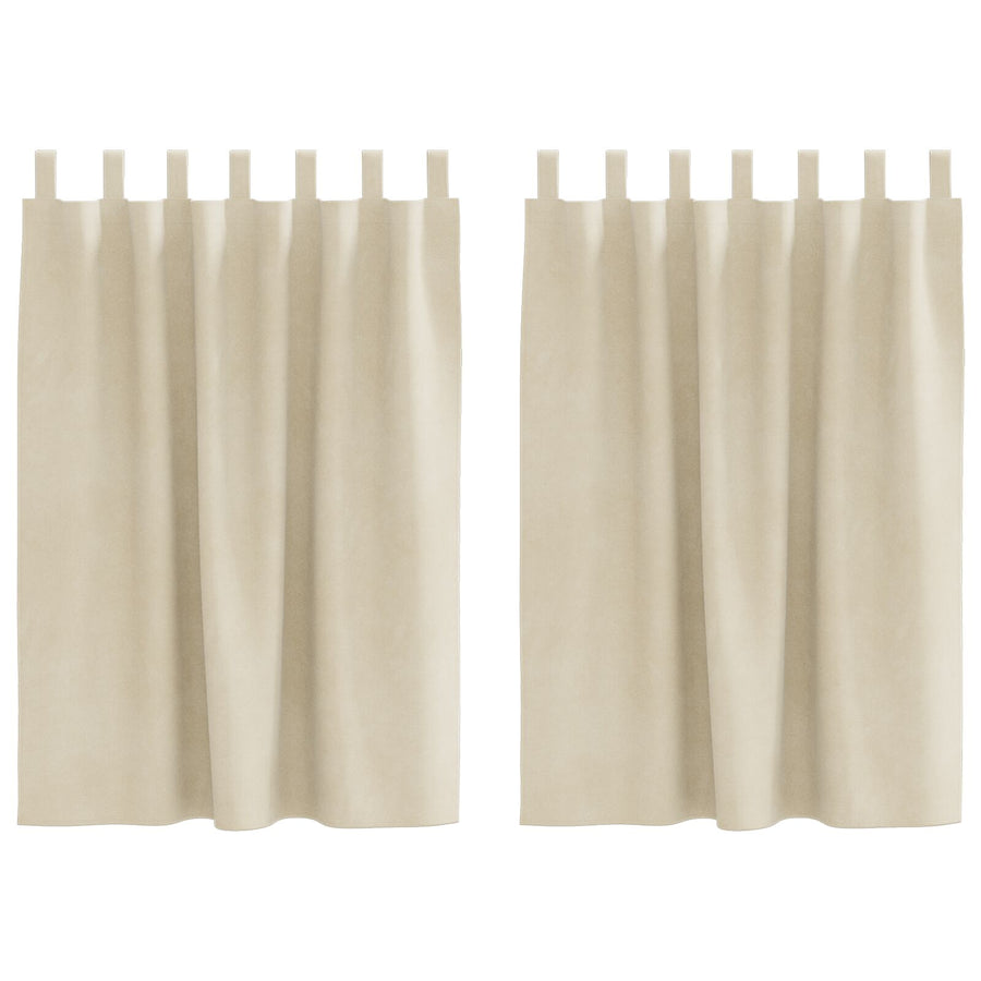 Blackout Gordijnen Met Hanging Lussen 2 Stuks Velours Crème 140 x 140 cm met ophanglussen