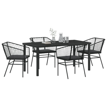 Set Van 3 Zwart Pe Rattan, Gepoedercoat Staal Middel Duurzaam