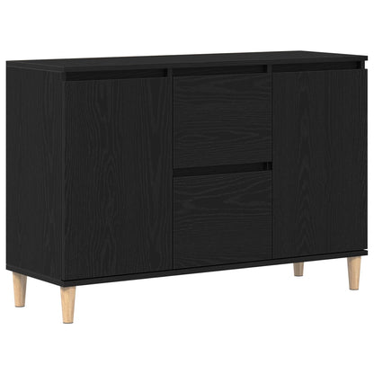 Dressoir Zwart Eiken 101X35X60 Cm Geengineerd Hout
