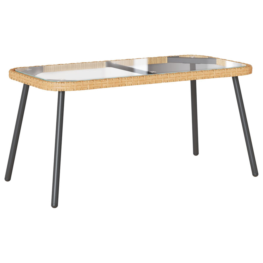 Salontafel 90X45X42 Cm Poly Rattan Natuurlijk