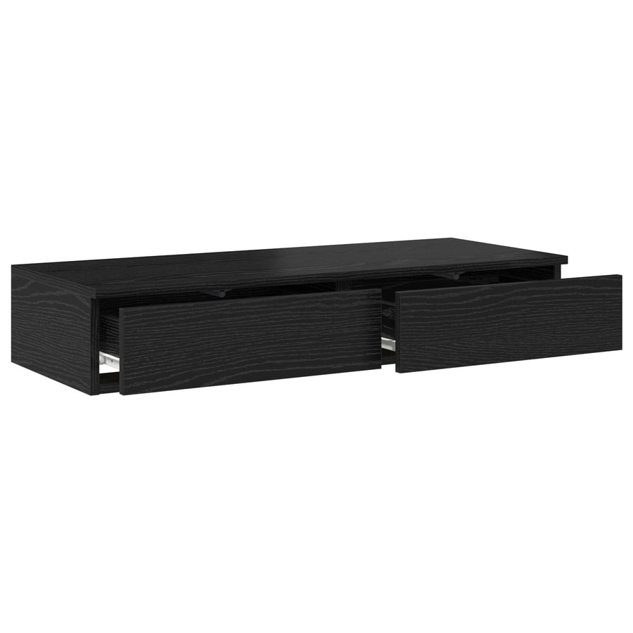 Bedladen Zwart Engineered Wood Zwart eiken 90 x 36,5 x 16,5 cm