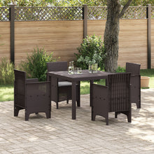 5 Delige Tuin Eetset Met Kussens Bruin Poly Rattan