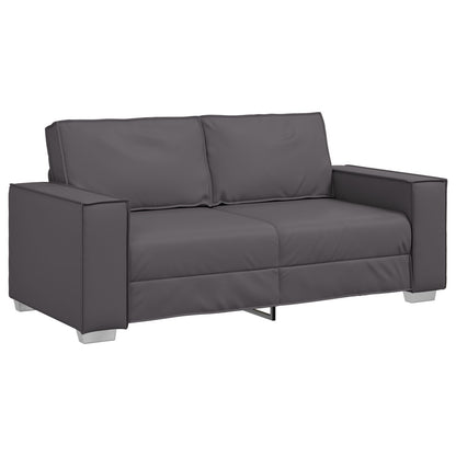 Love Seat Bank Faux Leer Grijs 140 cm