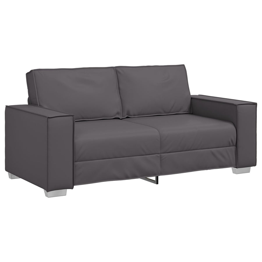 Love Seat Bank Faux Leer Grijs 140 cm