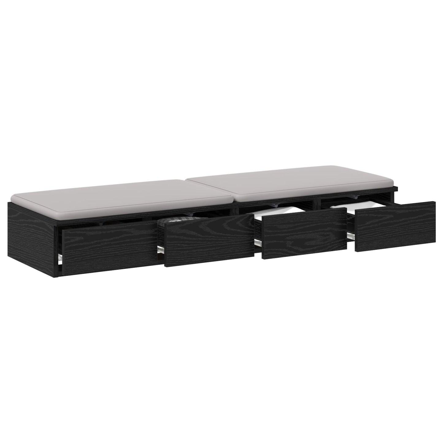 Bed Lades Zwart Gefabriceerd Hout Zwart eiken 120 x 36.5 x 16.5 cm