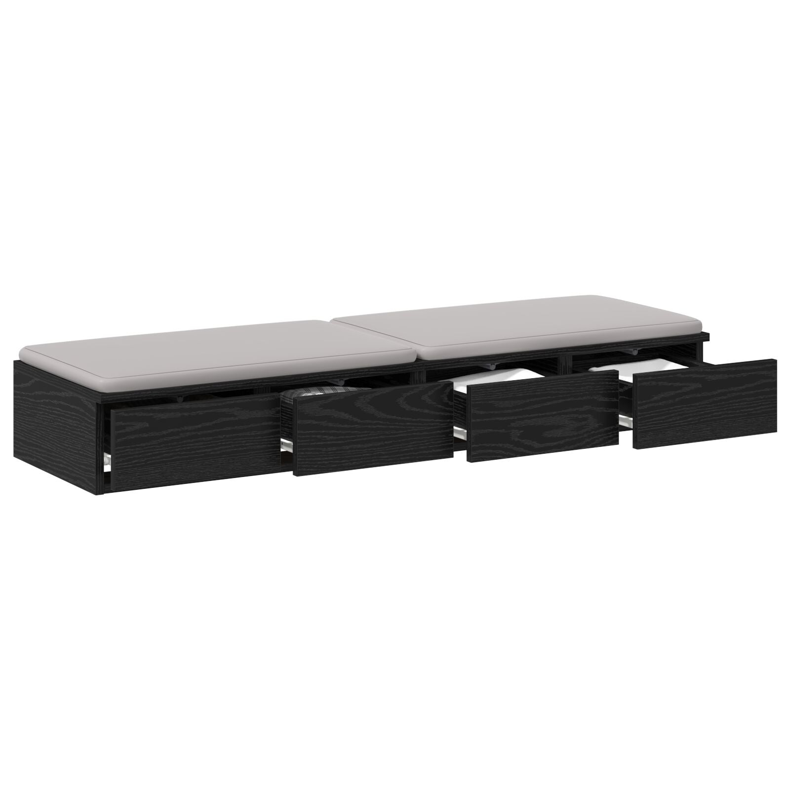 Bed Lades Zwart Gefabriceerd Hout Zwart eiken 120 x 36.5 x 16.5 cm